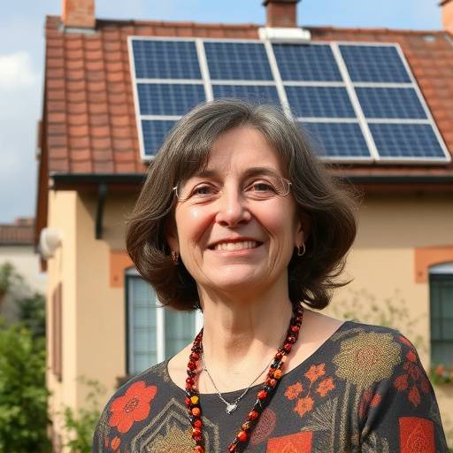 Ritratto di Anna Verdi, residente a Milano che ha installato un impianto fotovoltaico sulla sua abitazione grazie a Innovazione Sostenibile.